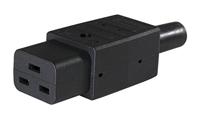 as - Schwabe 62085 Thermoplastische Apparaataansluiting voor Koud Apparaattype C19 Tot 70 Graden, Zwart