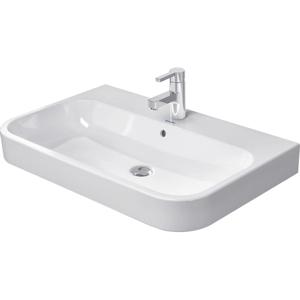 Duravit HappyD 2 meubelwastafel geslepen met overloop met 1 kraangat 80x50.5cm met wondergliss wit 23188000271