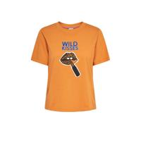 JDY T-shirt JDYKAY met printopdruk oranje