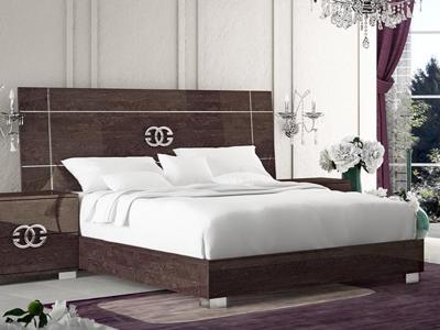 Bed PRADO 160x200 cm walnoot gelakt