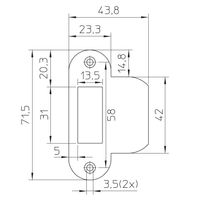 NEMEF Sluitplaat Afgerond voor 1255 P1255/17 RVS Din LS/RS