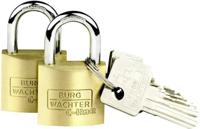 Burg Wächter pack of 2 Set Duo 222 30 SB Vorhängeschloss gleichschließend Messing Schlüsselschloss