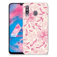 Samsung Galaxy M30 TPU Case Pink Flowers