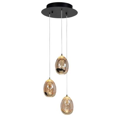 Highlight Hanglamp Golden Egg 3 lichts Ø 25 cm amber-zwart