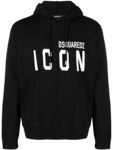 DSQUARED2 hoodie en coton à logo imprimé - Noir