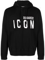 DSQUARED2 hoodie en coton à logo imprimé - Noir - thumbnail