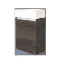 Fonteinkast Sanilux Trendline 40x22x63.5 cm Century Oak met Witte Wastafel Kraangat Rechts - thumbnail