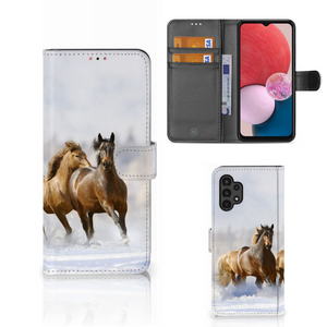 Samsung Galaxy A13 (4G) Telefoonhoesje met Pasjes Paarden