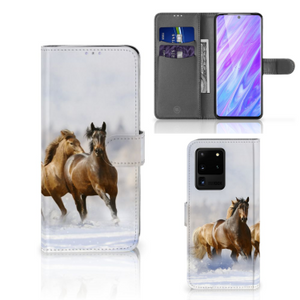 Samsung Galaxy S20 Ultra Telefoonhoesje met Pasjes Paarden