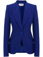 Alexander McQueen blazer Peak à épaulettes - Bleu