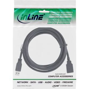 InLine 35605 USB-kabel 0,5 m USB 3.2 Gen 1 (3.1 Gen 1) USB A USB B Zwart