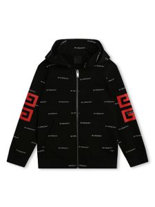 Givenchy Kids hoodie zippé à logo imprimé - Noir