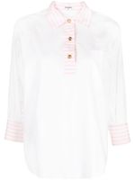 CHANEL Pre-Owned blouse à bords rayés (1988) - Blanc