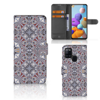 Samsung Galaxy A21s Bookcase Flower Tiles