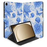 Uniek Samsung Galaxy Tab A9 Plus Tablethoesje Flowers Blue Design | B2C Telecom - thumbnail