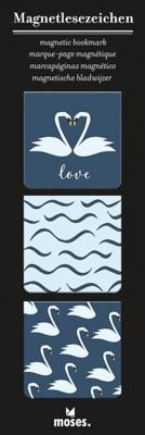 Moses magnetische boekenleggers zwaan 8 x 4 cm 3 stuks