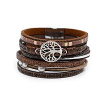 Bohemian Armband 6-laags met Levensboom Bedel