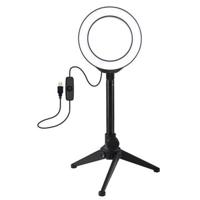 PULUZ 4.7 12cm Ring Light + Desktop Statief Selfie Stick Mount USB Wit Licht LED Ring Vlogging Fotografie Video Licht Kits