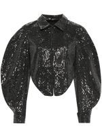 ROTATE BIRGER CHRISTENSEN veste crop à sequins - Noir - thumbnail