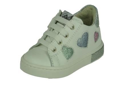 EB Shoes EB Shoes lage witte meisjes veterschoen