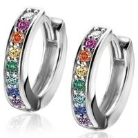 Zinzi ZIO2172CRZ Oorringen Regenboog zilver-kleursteen multicolor 15 x 3 mm