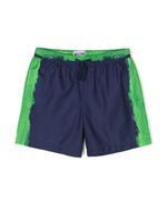 Moschino Kids short de bain à logo imprimé - Bleu