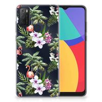 Alcatel 1S (2021) TPU Hoesje Flamingo Palms