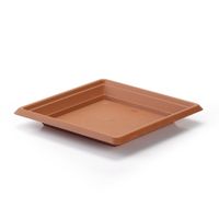 Opvangschaal Plantenbak terra cotta vierkant voor een 25 cm diameter pot   -