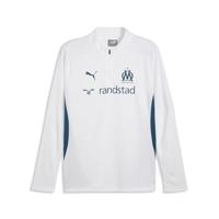 PUMA Olympique de Marseille trainingstop met kwartrits voor heren M White Ocean Tropic Blue