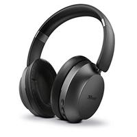 Trust Mobile Eaze Over-Ear Draadloze Bluetooth Koptelefoon, Wireless Headphones, 30 uur Speeltijd, 40mm Drivers, Opvouwbaar, Ingebouwde Microfoon voor Smartphone, PC, Tablet - Zwart