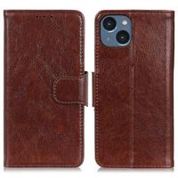 iPhone 15 Elegant Series Portemonnee Hoesje - Bruin - thumbnail