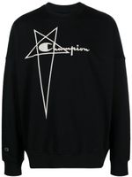 Rick Owens X Champion sweat en coton à logo brodé - Noir