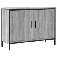 vidaXL Wastafelkast 80x30x60 cm bewerkt hout grijs sonoma eikenkleurig, wastafelkast, wastafelkastje, badkamerkast, badkamer wastafel kast