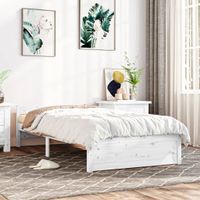 Bedframe massief hout wit 90x200 cm - thumbnail