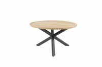 4SO Prado dining tuintafel 130 cm rond naturel teak antraciet onderstel