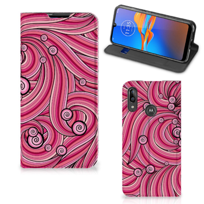 Motorola Moto E6 Plus Bookcase Swirl Pink
