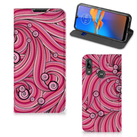 Motorola Moto E6 Plus Bookcase Swirl Pink