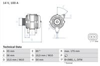 Dynamo / Alternator BOSCH, Spanning (Volt)14V, u.a. für Opel, Vauxhall - thumbnail