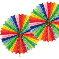 Regenboog hangdecoratie waaier 45 cm - thumbnail