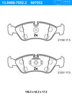 Remblokkenset, schijfrem ATE, u.a. fÃ¼r Opel, Daewoo, Vauxhall, Chevrolet