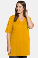 Ulla Popken T-shirt, relaxed, V-hals, zijsplitten - Grote Maten