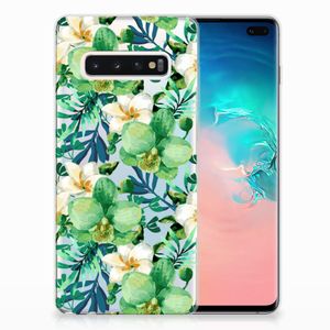 Samsung Galaxy S10 Plus TPU Case Orchidee Groen