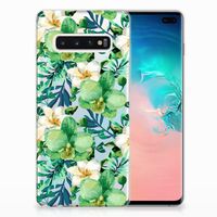 Samsung Galaxy S10 Plus TPU Case Orchidee Groen - thumbnail