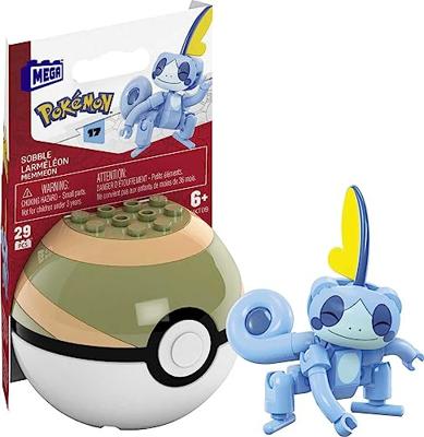 Mega Construx Pokemon Series 17 Sobble Figure Building Set with Nest Poke Ball