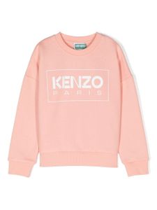 Kenzo Kids sweat en coton mélangé à logo imprimé - Rose