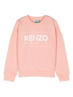 Kenzo Kids sweat en coton mélangé à logo imprimé - Rose