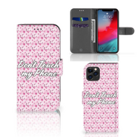 Apple iPhone 11 Pro Portemonnee Hoesje Flowers Pink DTMP - thumbnail