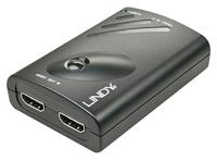 LINDY 2-poorts DisplayPort naar HDMI Splitter met Expander-view
