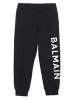 Balmain Kids pantalon de jogging en coton à logo imprimé - Noir