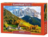 Castorland C-200610-2 Church of St. Magdalena, Dolomieten, Italië, 2000 stuks Jigsaw puzzel, kleurrijk
